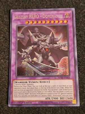 Yugioh Destiny HERO - Dominance MP20-EN064 Secret Rare 1st Ed NM-image
