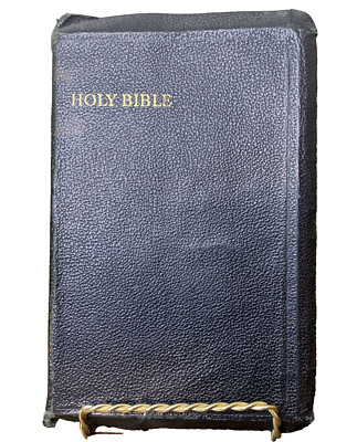 Holy Bible Old New Testaments KJV Collins' Clear-Type Press 1939 Leather READ-image