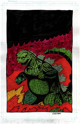 GODZILLA COLOR PINUP II~ANTHONY CACIOPPO~NEW ART!-image