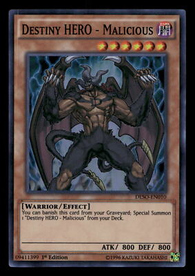 Yugioh Destiny Hero - Malicious Super Rare 1st ed.-image