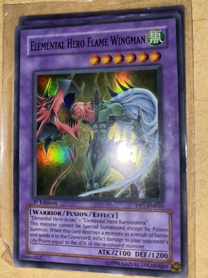 Elemental Hero Flame Wingman 1st Edition Super Rare DP1-EN010 Yugioh -image