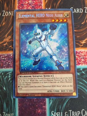 Yu-Gi-Oh! Elemental HERO Neos Alius SGX4-ENA02 Secret Rare 1st Edition Near Mint-image