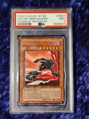PSA 9 - POTD-EN017 - Destiny Hero - Dasher - 1st Edition - Mint 2006 Yu-Gi-Oh!-image