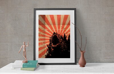A4 GODZILLA JAPAN PRINT ICON FILM ART RETRO POSTER music CULTURE -image