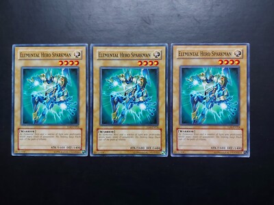 Yugioh - Elemental Hero Sparkman TLM-EN004 Common Playset x3-image