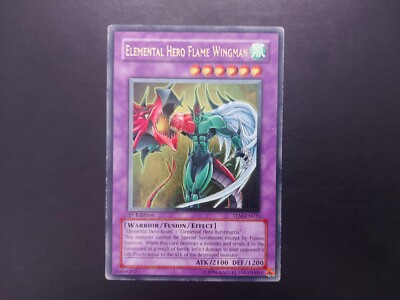 Elemental Hero Flame Wingman TLM-EN035 Ultimate Rare 1st Edition Gold Eye Stamp-image