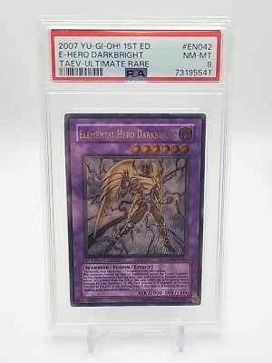 Elemental Hero Darkbright 2007 EN042 1st Edition Ultimate Rare PSA 8-image