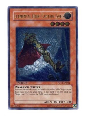 Yugioh! LP Elemental Hero Captain Gold - FOTB-EN014 - Ultimate Rare - 1st Editio-image