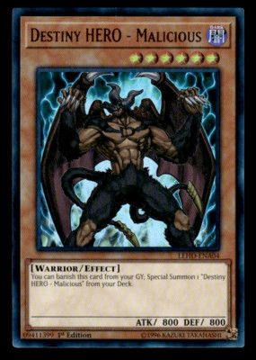 Yugioh Destiny HERO - Malicious LEHD-ENA04 1st Ultra Rare NM-image