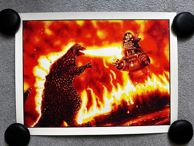 Godzilla vs. Robby the Robot (New Flesh) SOLD OUT Ltd Ed Print #9/15! Mondo-image