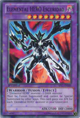 Near Mint x 1 Elemental HERO Escuridao - SP13-EN046 - Starfoil Rare - Unlimited -image