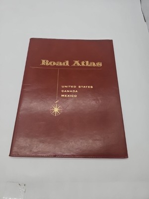 1978 Vintage Leather Rand McNally Road Atlas United States Canada Mexico Vintage-image