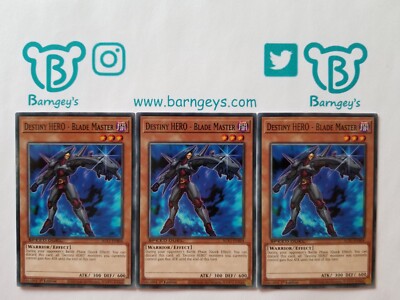 3 Destiny HERO - Blade Master,PLAYSET,SGX1,1st E,Common,Yugioh,Barngey's,Singles-image