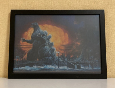 Ohrai Noriyoshi Godzilla 1984,art,Framed clear file,wall hanging,Japan Black-image