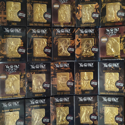 Yugioh Metal Cards 24k Gold Plated Ingots Official Konami Collectible Figure Lot-image