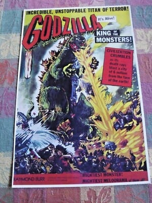1956 GODZILLA VINTAGE HORROR MOVIE POSTER PRINT 11X17 Raymond Burr-image