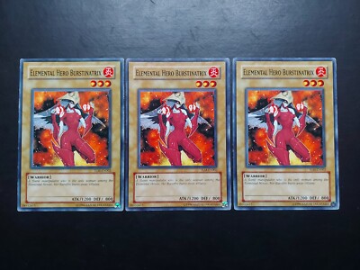 Yugioh - Elemental Hero Burstinatrix TLM-EN002 Common Playset x3-image