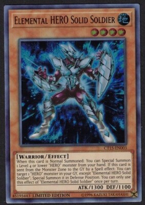 Yugioh Elemental HERO Solid Soldier CT15-EN003 Ultra Rare Limited - NM-image