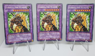 3x YuGiOh TCG Elemental Hero Wildedge DP03-EN010 1st EditionRARE Misprint NM/LP-image