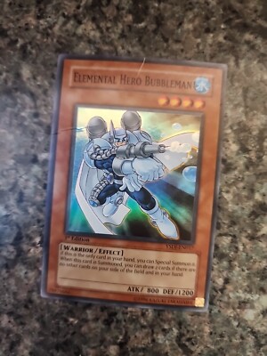 Elemental Hero Bubbleman - YSDJ-EN017 - 1st Ed- Super Rare crease see pic y19-image