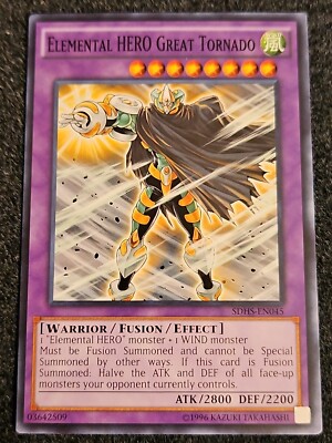 Elemental HERO Great Tornado - SDHS-EN045 - Common - Unl Edition x1 - NM-image