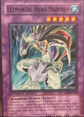 Yu-Gi-Oh! TCG Elemental Hero Mariner Enemy of Justice EOJ-EN034 1st Edition Comm-image