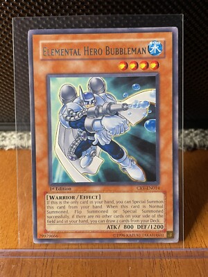 Yugioh TCG Elemental Hero Bubbleman CRV-EN014 Rare 1st Edition - LP-image
