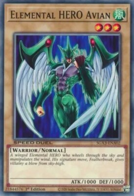 Yugioh! Elemental HERO Avian - SGX3-ENA02 - Common - 1st Edition Near Mint, Engl-image