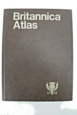 1986 Britannica World Atlas Leather Bound-image