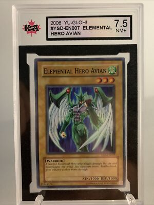 YUGIOH Elemental Hero Avian  YSD-EN007 KSA 7.5 NON BGS PSA-image
