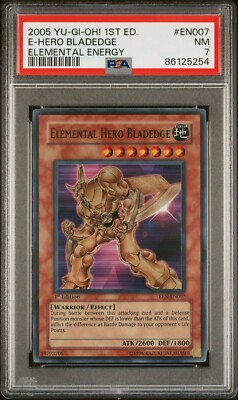 Yu-Gi-Oh! TCG Elemental Hero Bladedge EEN-EN007 1st Edition PSA 7-image