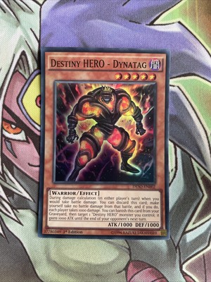 DESO-EN002 Destiny Hero - Dynatag Super Rare 1st Edition Near Mint Yugioh Card -image