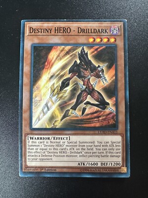 Yugioh! Destiny HERO Drilldark LEHD-ENA11 Common 1st Edition-image