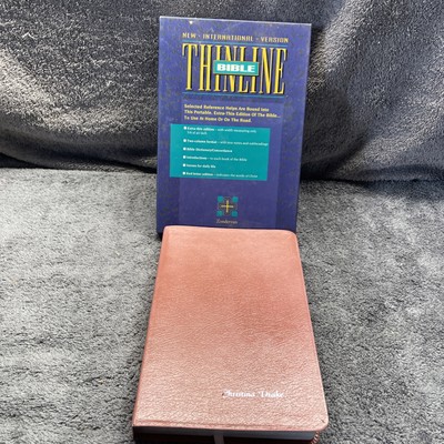 NIV Thinline Bible Dusty Rose Pink Bonded Leather 1984 Red Letter Concordance-image