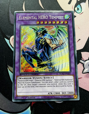 YUGIOH Elemental HERO Tempest SGX2-ENA21 Secret Rare NM 1st Edition - SPEED DUEL-image