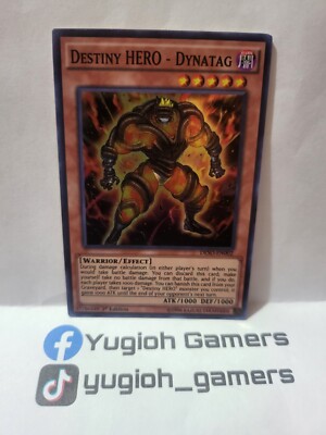 Yu-Gi-Oh Destiny Hero Dynatag 1st Edition DESO Super Rare Light Played-image
