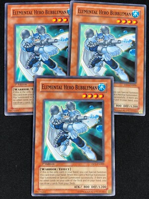 YUGIOH ELEMENTAL HERO BUBBELMAN DP1-EN009 1ST COMMON X3 (NM)-image
