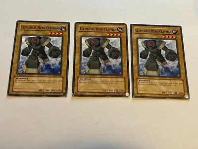 3x Elemental Hero Clayman - YSD-EN009 Yugioh Yu Gi Oh! 3 x3 Playset Mixed-image