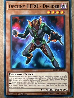 Yu-Gi-Oh Legendary Hero Decks - Destiny Hero - Decider LEHD-ENA12 - 1st Edition-image