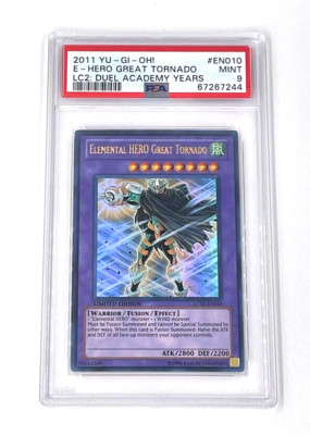 2011 YuGiOh Elemental HERO Great Tornado LC02-EN010 Limited Ultra Rare PSA 9-image