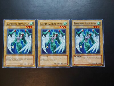 Yugioh - Elemental Hero Avian TLM-EN001 Common 1st Edition Playset x3-image