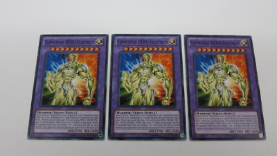 3x  ELEMENTAL HERO ELECTRUM FUSION UNLIMITED RYMP-EN017  COMMON YUGIOH  NM-image