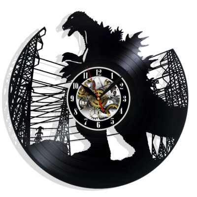 Godzilla Vinyl  Wall Clock Gift Christmas Birthday Holiday Art Home Decor Design-image