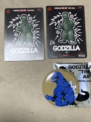 Godzilla The Art Card Badge Set Limited Edition, 2 Cards 1 Badge, 5.5cm-image