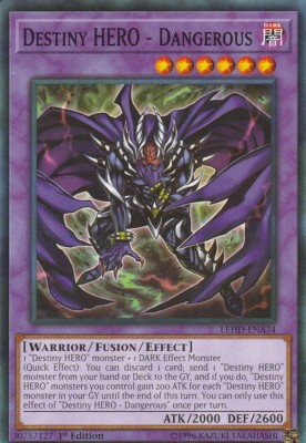 YUGIOH CARD DESTINY HERO DANGEROUS LEHD-ENA34 1ST EDITION-image