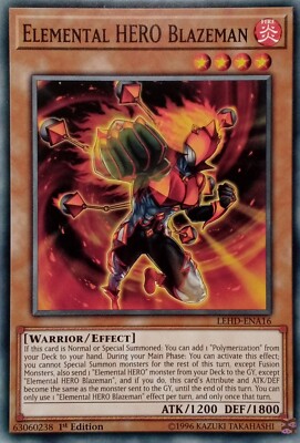 LEHD-ENA16 ELEMENTAL HERO BLAZEMAN COMMON 1ST EDITION YuGiOh CARD-image