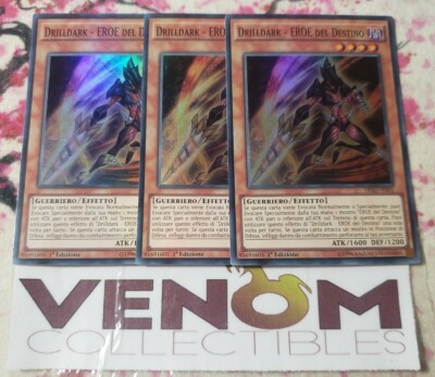 3x (M/NM) *ITALIAN* Destiny HERO - Drilldark DESO-EN001 Super Rare 1st Edition-image