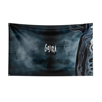 3x5 Ft Gojira Godzilla Heavy Metal Band Flag Banner Wall Art Tapestry + Grommets-image