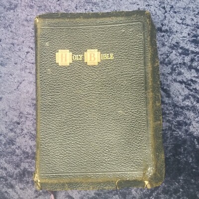 Holy Bible Red Letter Master Art Edition King James Leather Genuine Leather Vtg-image