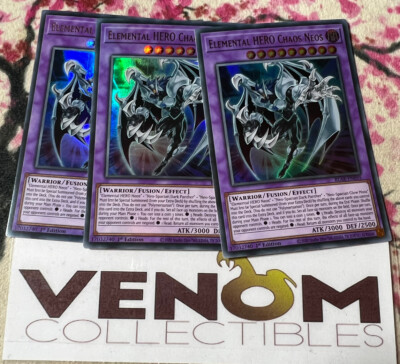 3x (M/NM) *EURO* Elemental HERO Chaos Neos BLAR-EN055 Ultra Rare 1st Ed. YuGiOh-image